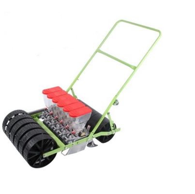 Hand Propelled Agriculture Equipment Vegetable Seeder Machine 4 Row Seed Depth Adjustable