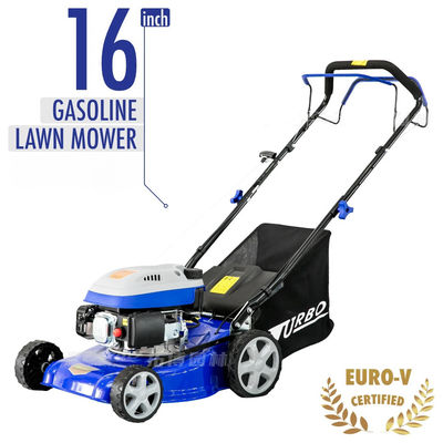 Lawn Mower 16" Garden Gasoline Hand Push Self-Propelled Lawn Mower Manual Lawn Mower