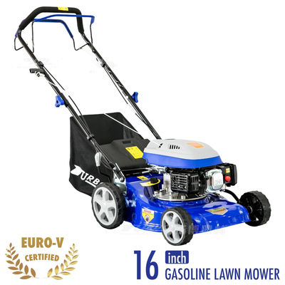 Lawn Mower 16" Garden Gasoline Hand Push Self-Propelled Lawn Mower Manual Lawn Mower