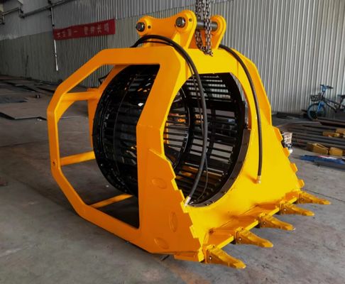 Excavator Attachments  Hydraulic Drum Screening Hopper Excavator Rotating Screening Bucket Water Screen Bucket