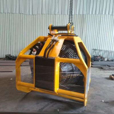 Rotary Screening Bucket Excavator Attachments Hydraulic Drum Screening Hopper Rotating Screening Bucket