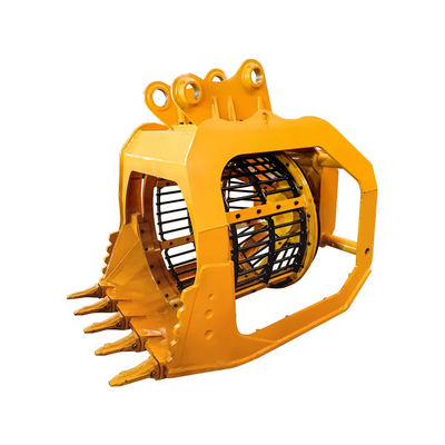 Rotary Screening Bucket Excavator Attachments Hydraulic Drum Screening Hopper Rotating Screening Bucket