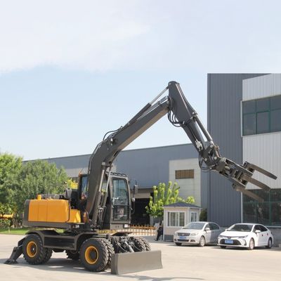 Hydraulic Rotating Claw Stone Wood Grapple Log Timber Grab For Wheel Excavator