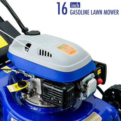 Lawn Mower 16" Garden Gasoline Hand Push Self-Propelled Lawn Mower Manual Lawn Mower